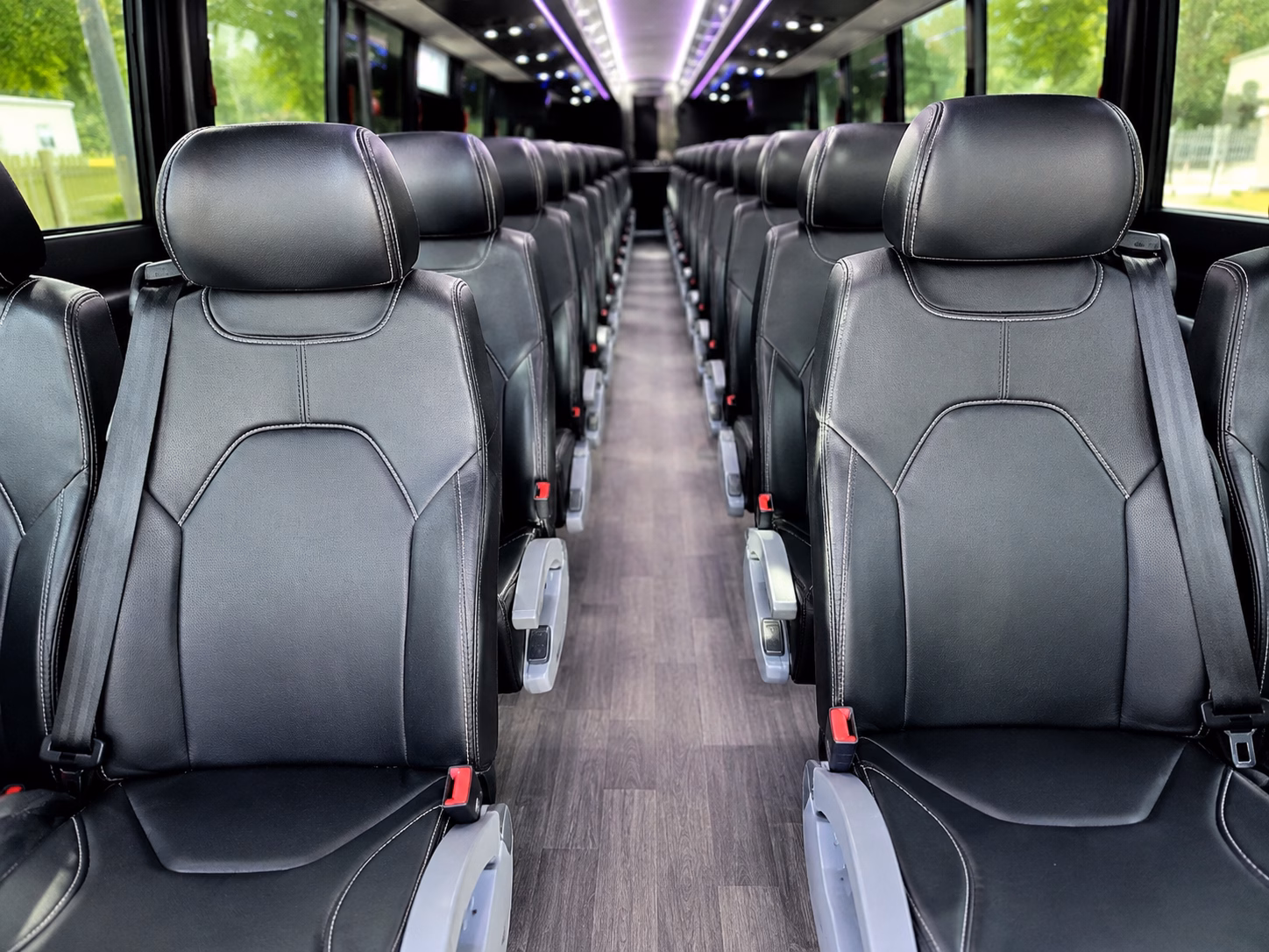 56 passenger charter bus inside