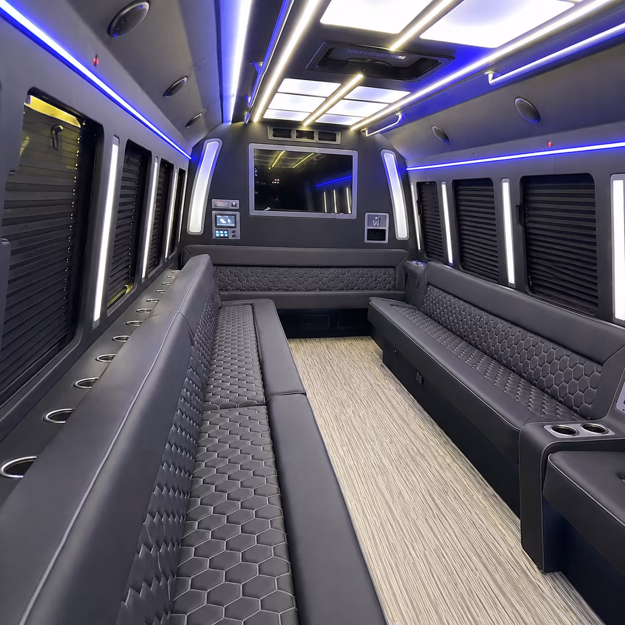 longmont 40 passenger party bus inside