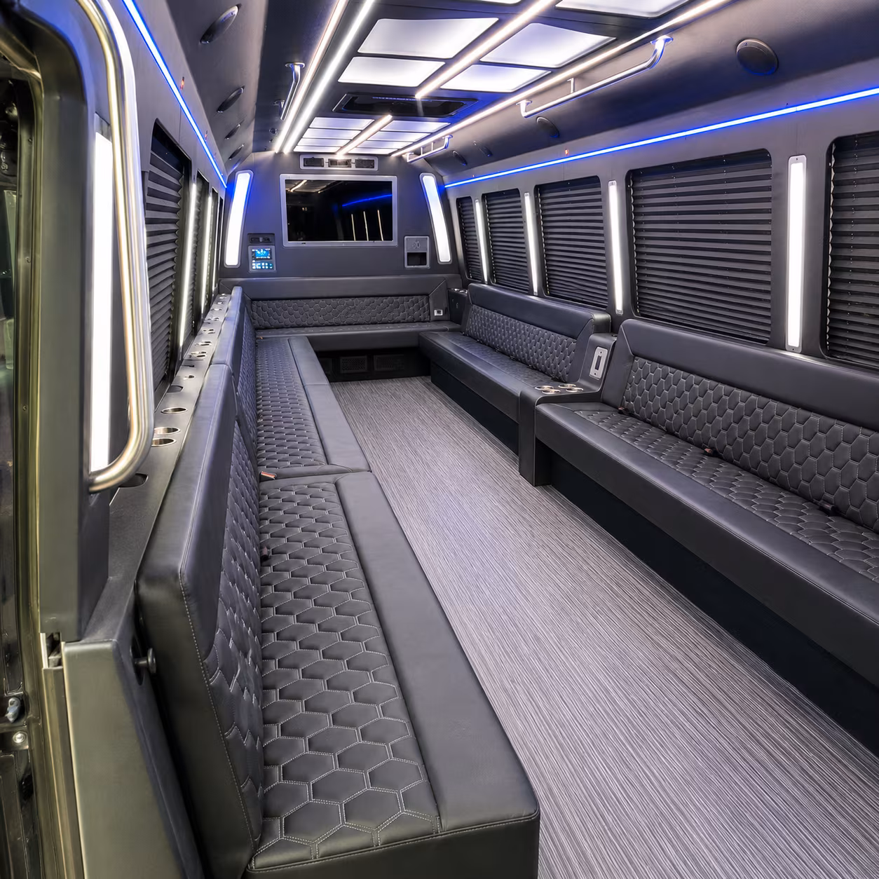 longmont 40 passenger party bus interior