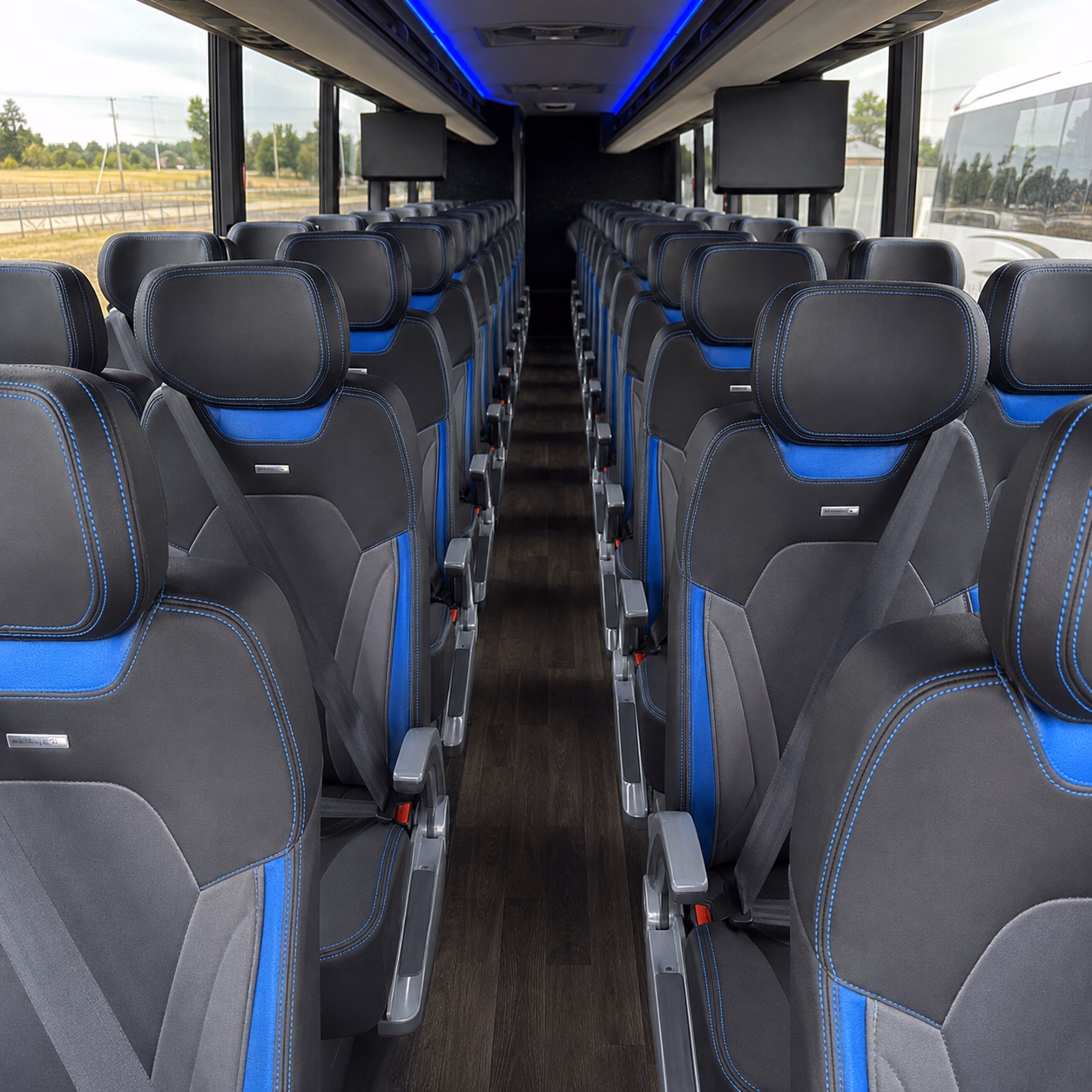 longmont charter bus rental interior